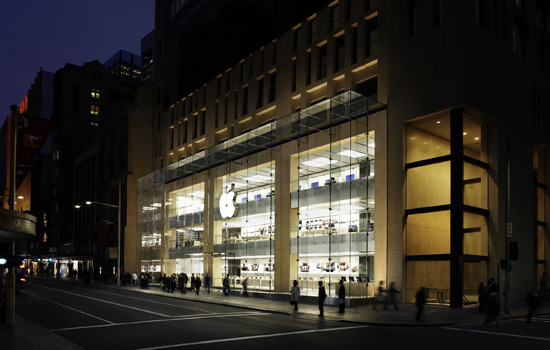 Apple abri su primera tienda en Australia en junio de 2008. La ciudad elegida para la primera apertura en el pas fue Sidney. La firma de la manzana ya cuenta con un total de diez tiendas en la isla. Fotografa cortesa de Apple
