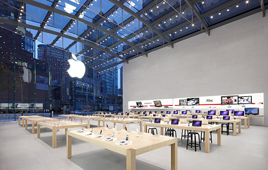 Apple cuenta con cuatro tiendas en Nueva York, todas ellas espectaculares. Un ejemplo es esta en Upper West Side. Fotografa cortesa de Apple