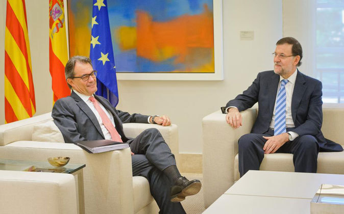 Mariano Rajoy, y Artur Mas, durante la reunión que mantuvieron en...