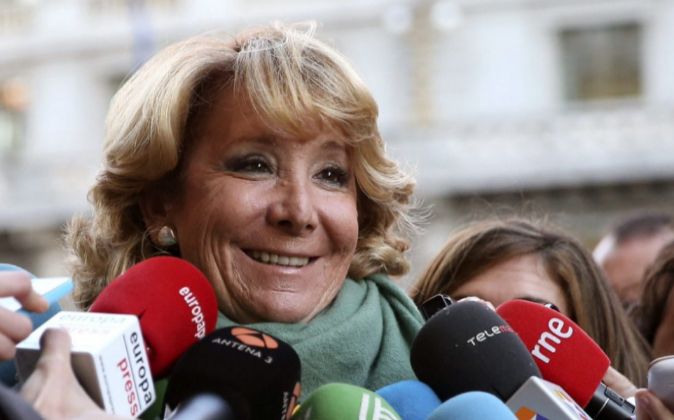 Esperanza Aguirre, presidenta del PP de Madrid y candidata a la...