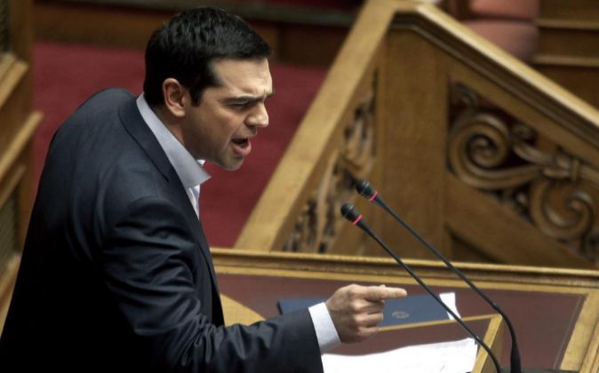 El primer ministro griego Alexis Tsipras, en el parlamento heleno.