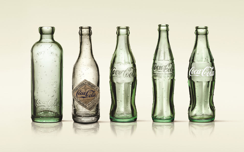 La evolucin de la botella de Coca-Cola