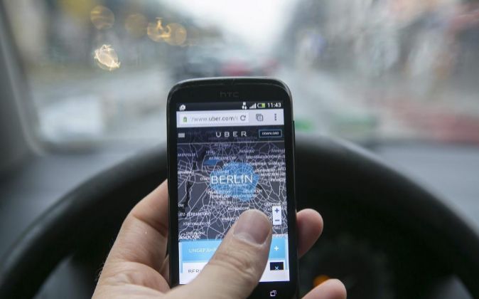 Aplicación de Uber en un smartphone