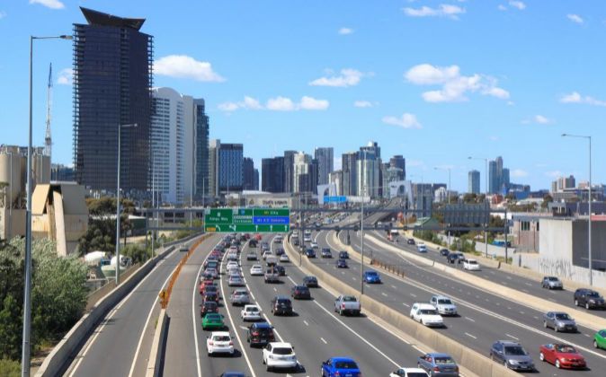 Autopista M1 a la altura de Melbourne (Australia).