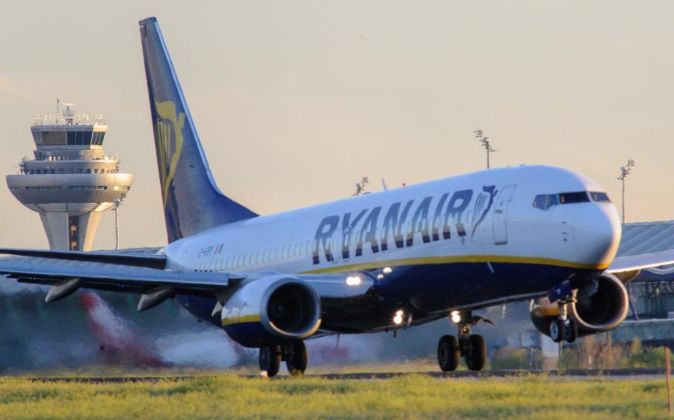 Avión de Ryanair en Barajas.