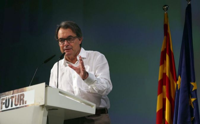 El president de la Generalitat, Artur Mas, en la conferencia que...