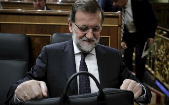 El presidente del Gobierno, Mariano Rajoy, en el Congreso de los...