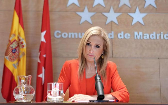 Cristina Cifuentes, presidenta de la Comunidad de Madrid, el pasado 18...