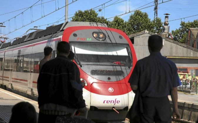 Tren de Renfe Cercanías en Barcelona.