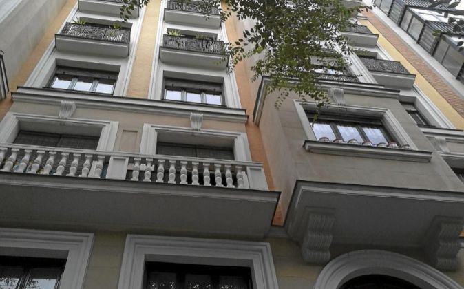 Un bloque de pisos en el centro de Madrid.