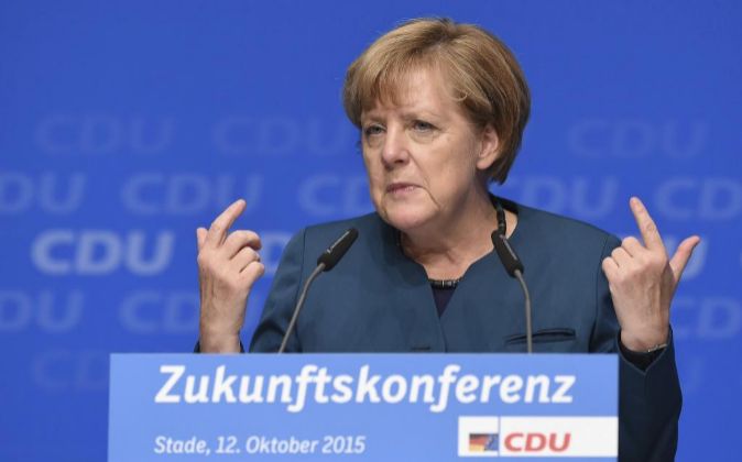 La presidenta de la Unión Cristianodemócrata (CDU) y canciller...