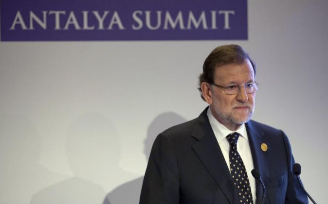 El presidente del Gobierno, Mariano Rajoy, en Antalya (Turquía),...