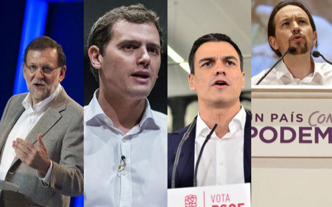 Mariano Rajoy, Albert Rivera, Pedro anchez y Pablo Iglesias.