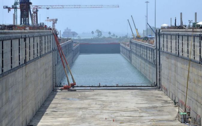 Obras de las nuevas esclusas del Canal de Panamá.