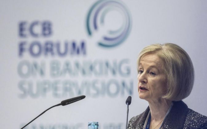 La presidenta del Consejo Supervisor del Banco Central Europeo,...