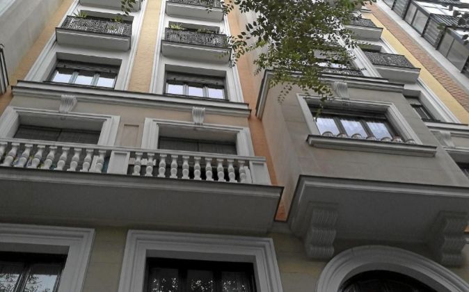 Un bloque de pisos en el centro de Madrid.