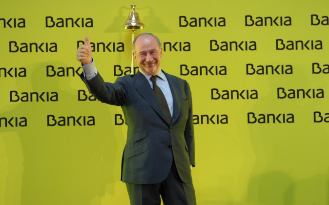 Rodrigo Rato, presidente de Bankia cuando se produjo la salida a Bolsa...