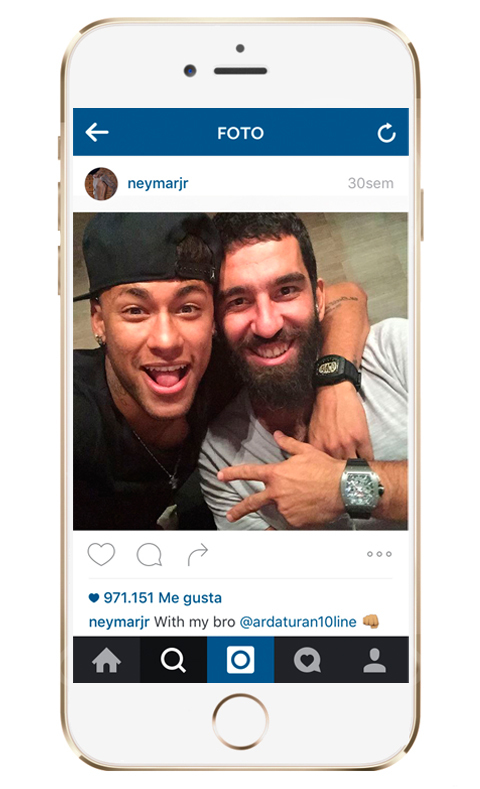 Neymar da Silva Santos. 44,2 millones de seguidores....