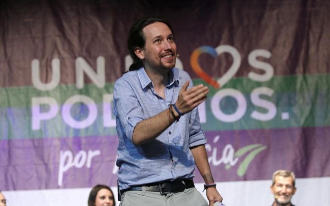 El candidato a la presidencia del Gobierno de Unidos Podemos, Pablo...