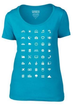 Icon la camiseta ideal y comunicarse sin idiomas