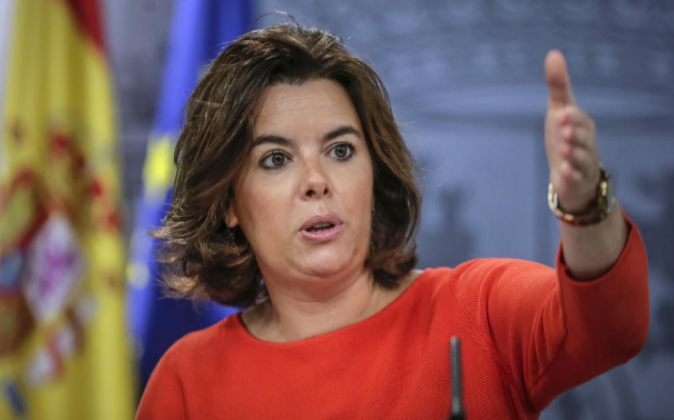La vicepresidenta del Gobierno en funciones, Soraya Sáenz de...
