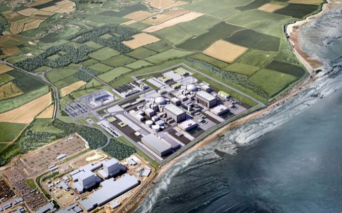 Recreación virtual de la central nuclear de Hinkley Point.