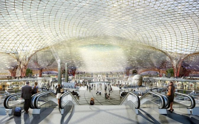 Recreación virtual del futuro aeropuerto de México.