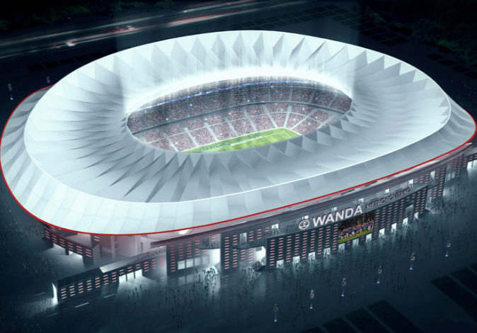 Proyección del resultado final del Estadio Wanda Metropolitano, que...