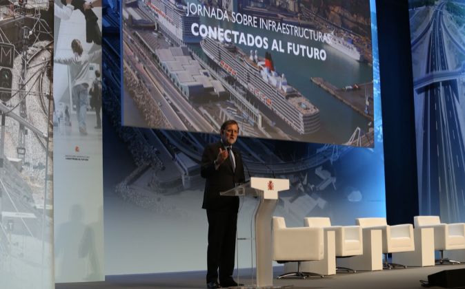 Mariano Rajoy durante su conferencia de hoy en Barcelona.