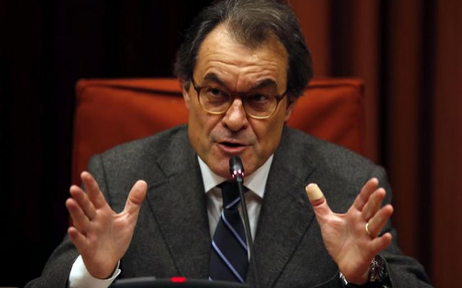 El expresidente de la Generalitat Artur Mas, durante su comparecencia...