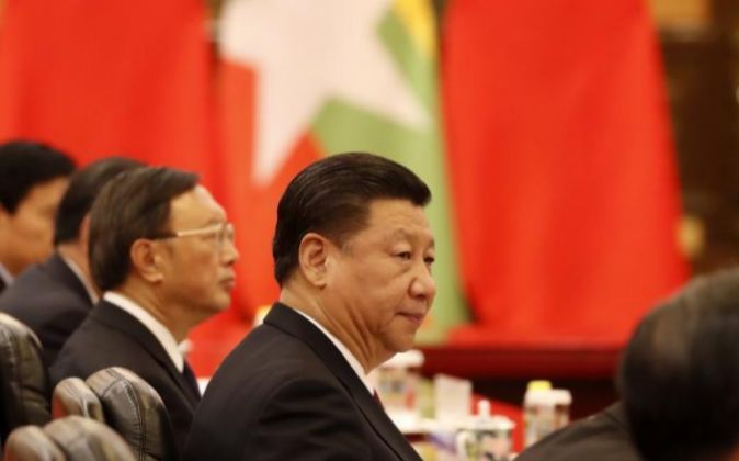 El presidente chino, Xi Jinping en el Gran Palacio del Pueblo en...
