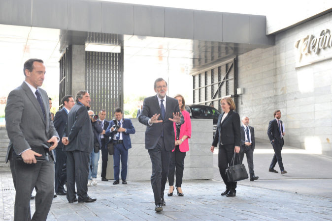 Rajoy, hoy al  salir de la Asamblea General de la CEOE.