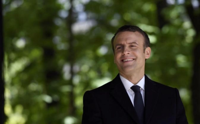 El presidente electo, Emmanuel Macron, hoy en una ceremonia que...