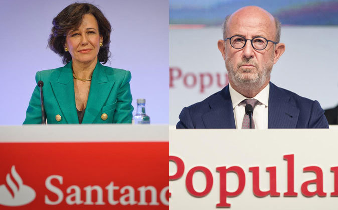 La presidenta de Banco Santander, Ana Botín, y el presidente de...