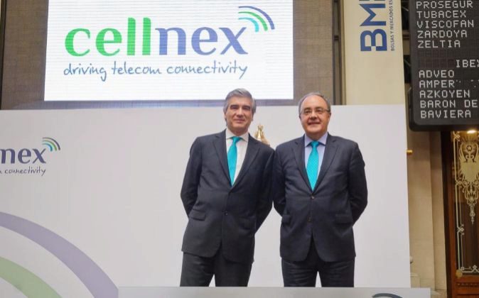 Salida a Bolsa de Cellnex, con su presidente Francisco Reynés y el...