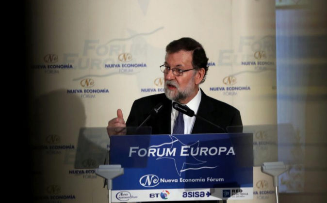 El presidente del Gobierno Mariano Rajoy, hoy durante la presentación...