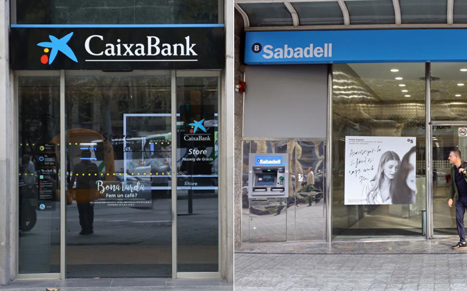 Sucursales de CaixaBank y Sabadell.