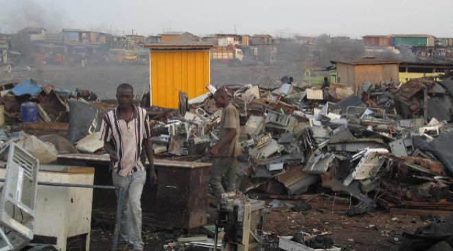 Agbogbloshie, en Ghana. Uno de los vertederos de basura...