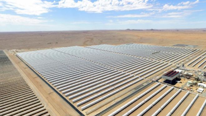 Planta de producción de energía solar de Abengoa en Sudáfrica.