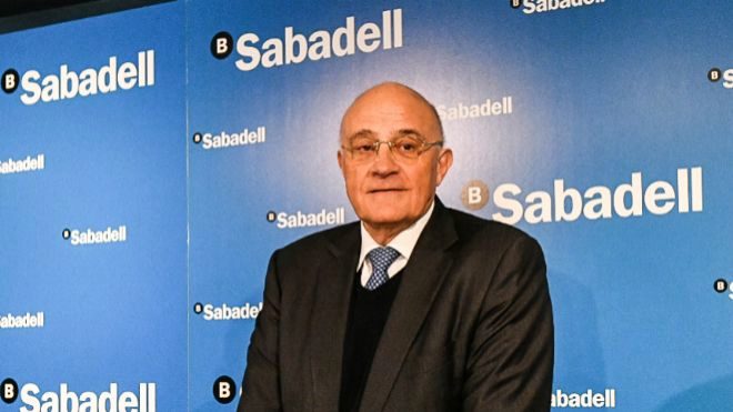 Josep Oliu, presidente de Banco Sabadell, hoy en la presentacin de...