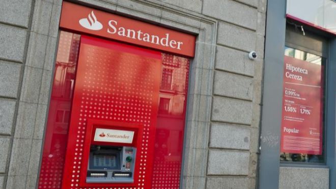 Cajero de Banco Santander en Madrid.