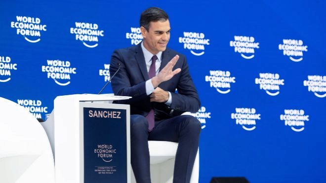 El presidente del Gobierno, Pedro Sánchez, en el Foro de Davos del año pasado.