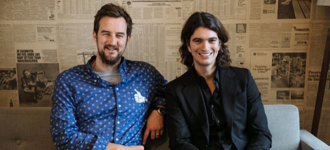 Miguel McKelvey y Adam Neumann, cofundadores de WeWork.