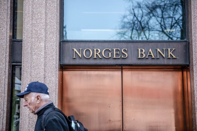 Sede del Norges Bank, en Oslo, capital de Noruega.