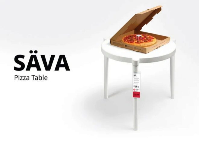 La mesa tiene el tamao perfecto para disfrutar de la nueva pizza de albndigas.
