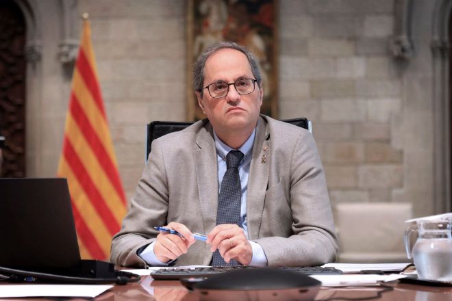 El &apos;president&apos; de la Generalitat, Quim Torra, el pasado domingo, en...