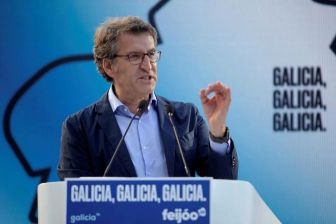 El presidente de la Xunta y ganador de las elecciones del domingo, Alberto Núñez Feijóo, en el cierre de su campaña electoral en A Coruña el pasado viernes.