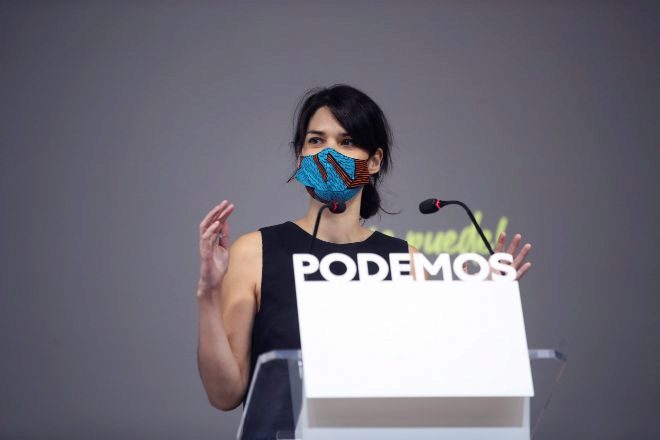 La diputada de Podemos en Asamblea de Madrid, Isa Serra, durante la...