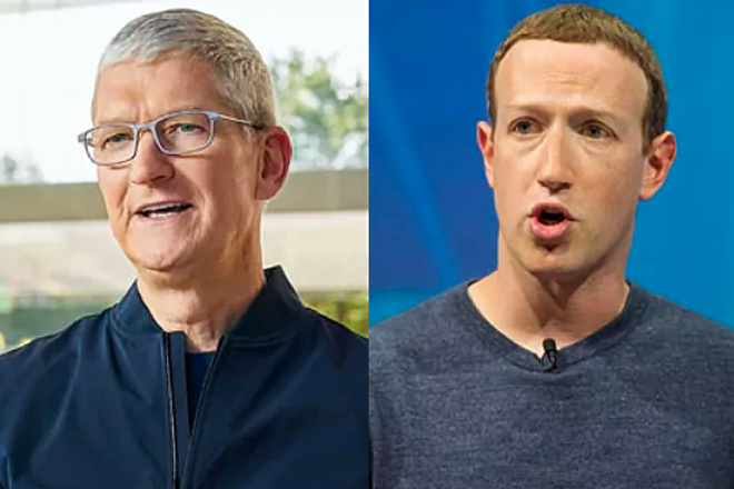 Tim Cook y Mark Zuckerberg son los consejeros delegados de Apple y Facebook,