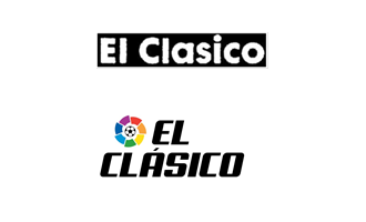 'El Clsico' (logo superior) es una marca ms esquemtica y sin referencias al logotipo notablemente conocido por los aficionados futbolsticos a diferencia de la que ya tenan registrada previamente (logo inferior).
